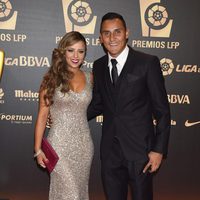 Keylor Navas y Andrea Salas en la entrega de los Premios de la Liga de Fútbol Profesional 2014
