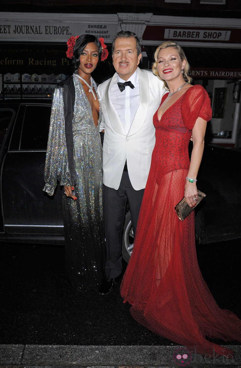 Mario Testino en su fiesta de 60 cumpleaños con Kate Moss y Naomi Campbell