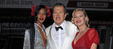 Mario Testino en su fiesta de 60 cumpleaños con Kate Moss y Naomi Campbell