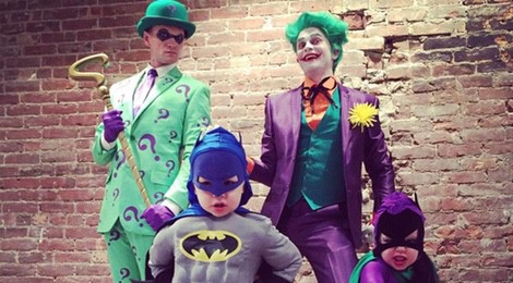 Neil Patrick Harris, David Burtka y sus hijos, Halloween 2014 con temática Batman