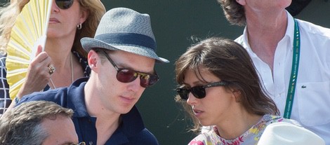 Benedict Cumberbatch y Sophie Hunter en Roland Garros 2014
