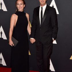 Edward Norton y Shauna Robertson en los 'Premios Governors' 2014