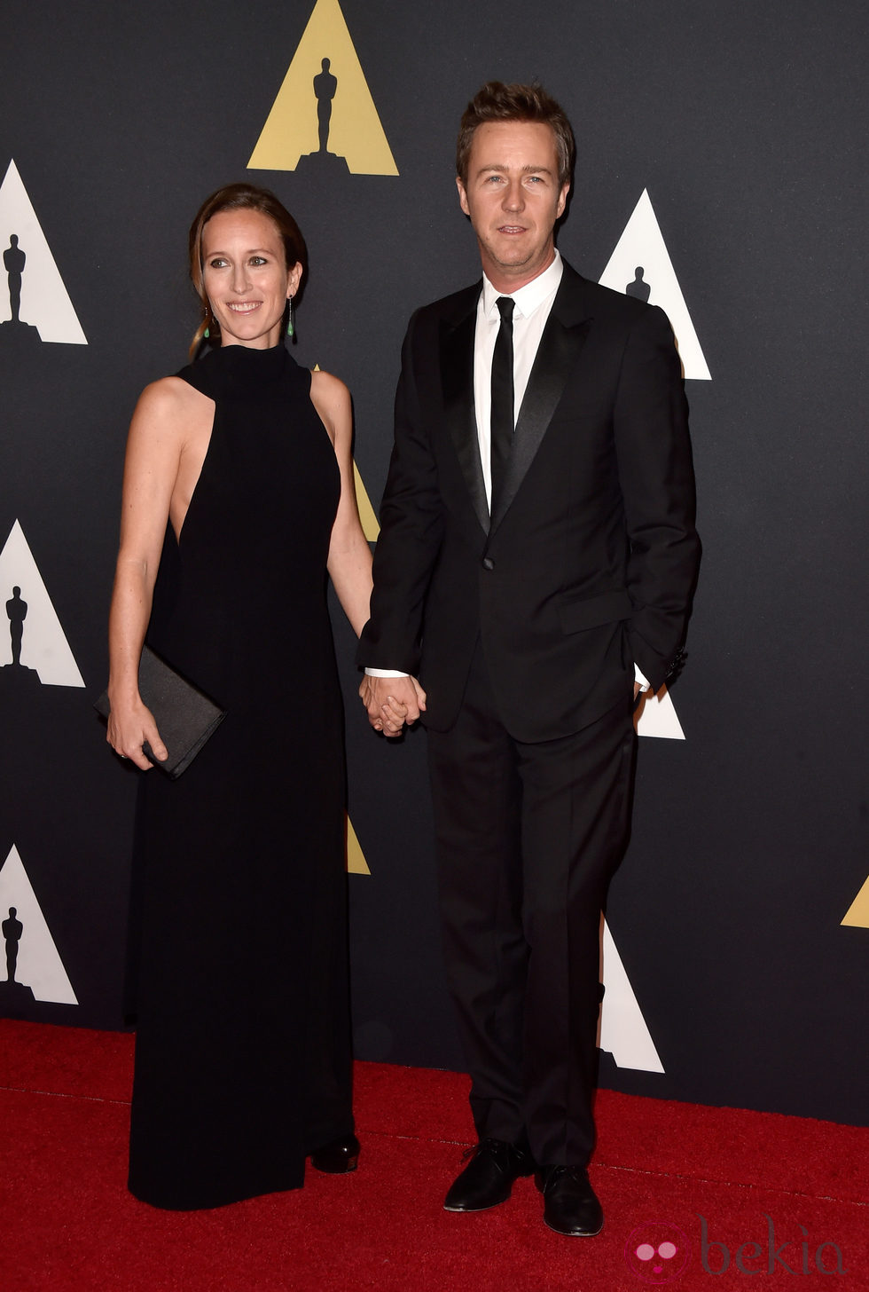 Edward Norton y Shauna Robertson en los 'Premios Governors' 2014