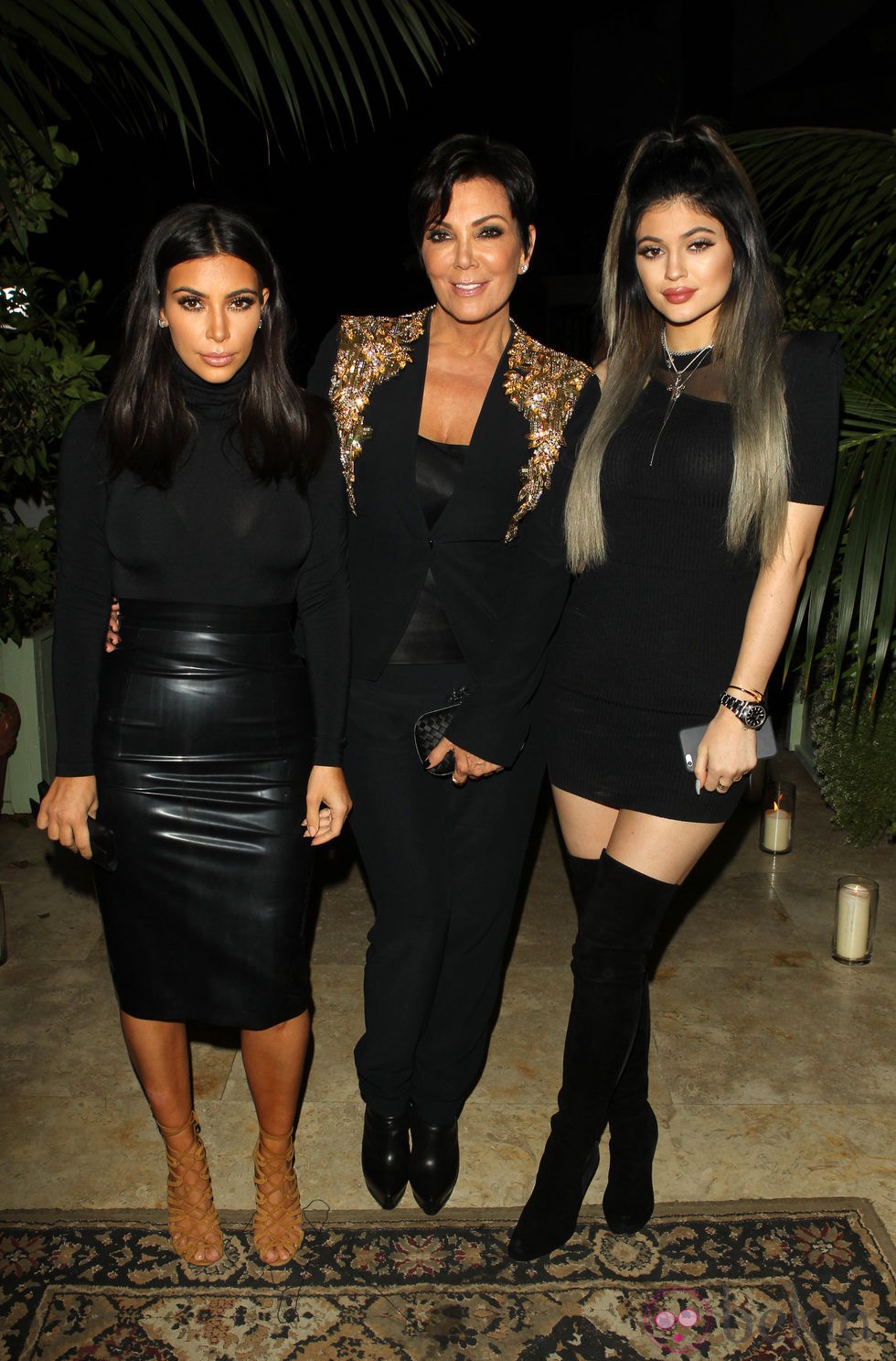 Kim Kardashian, Kylie Jenner y Kris Jenner en la fiesta de cumpleaños de French Montana