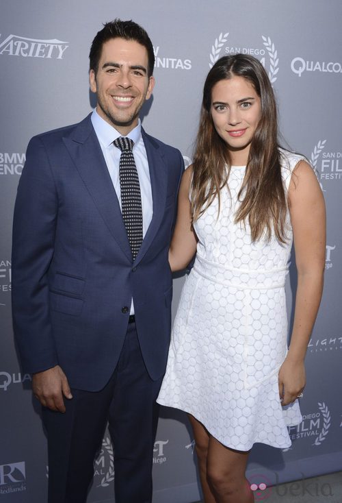 Eli Roth y su mujer Lorenza Izzo en el Festival de cine de San Diego