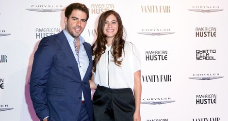 Eli Roth y su mujer Lorenza Izzo en la presentación de la campaña 'American Hustle'