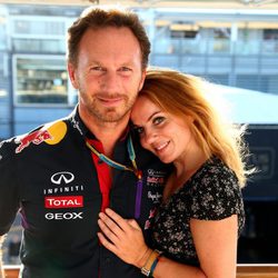 Geri Halliwell y su prometido Christian Horner en el GP Italia de F1