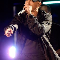 Eminem durante su actuación en Concert for Valor 2014