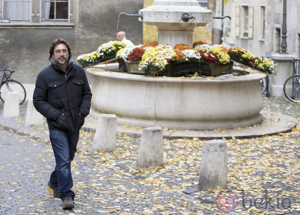 Javier Bardem durante un paseo por Ginebra