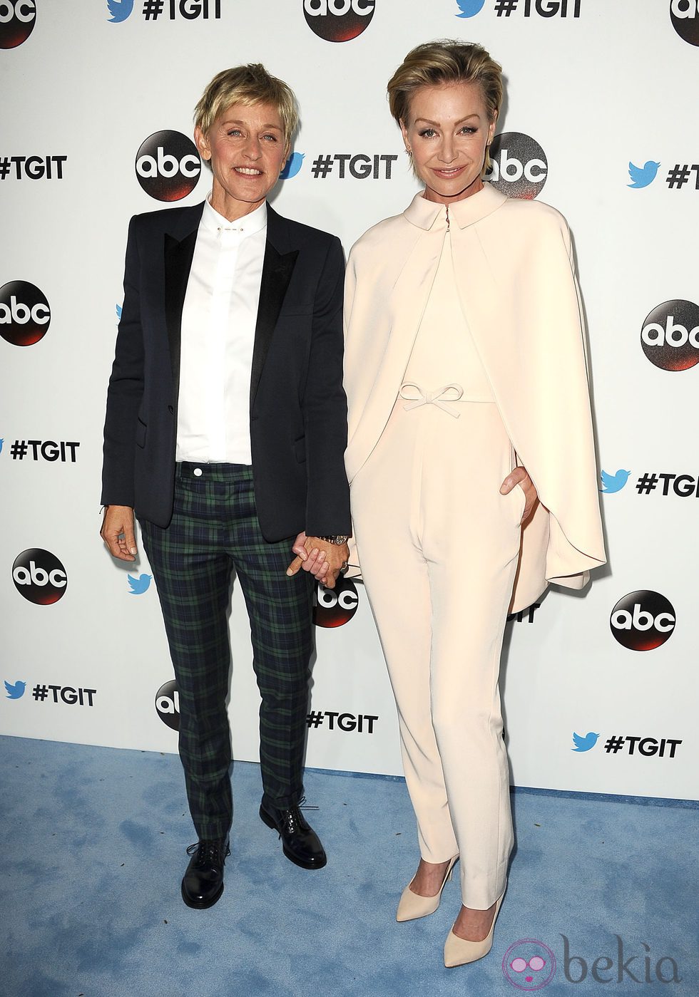 Ellen DeGeneres y Portia De Rossi en el evento #TGIT de Twitter
