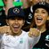 Lewis Hamilton y Nicole Scherzinger celebrando el Mundial de Fórmula Uno 2014