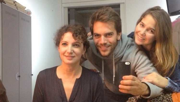 Marta Belaustegui, Marc Clotet y Natalia Sánchez antes de su última función de 'Amantes'