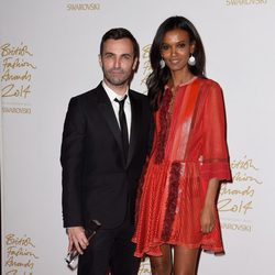Nicolas Ghesquiere y Liya Kebede acuden a los 'British Fashion Awards 2014' en Londres
