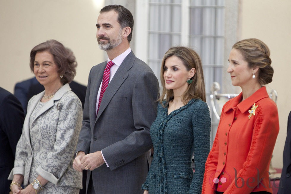 La Reina Sofía, el Rey Felipe, la Reina Letizia y la Infanta Elena en los Premios Nacional del Deporte 2013