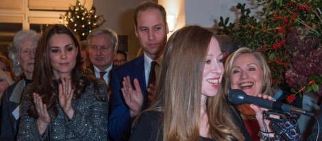 Hillary y Chelsea Clinton con los Duques de Cambridge en un acto de la Fundación Clinton