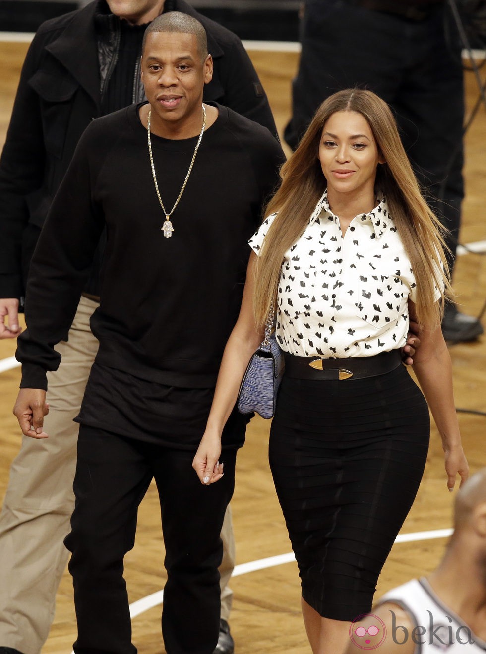 Jay-Z y Beyoncé en un partido de la NBA en Nueva York con los Duques de Cambridge