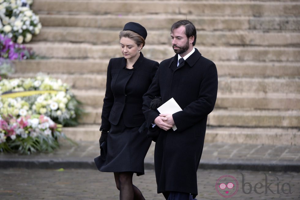 Guillermo y Estefanía de Luxemburgo en el funeral de Fabiola de Bélgica