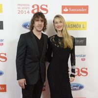 Carles Puyol y Vanesa Lorenzo en la entrega de los Premios As 2014