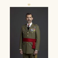 Foto oficial del Rey Felipe VI con uniforme de diario de Capitán General del Ejército de Tierra