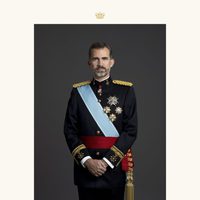 Foto oficial del Rey Felipe VI con uniforme de gran etiqueta de Capitán General del Ejército de Tierra