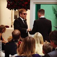 Elton John y David Furnish el día de su boda en Windsor