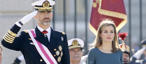 Los Reyes Felipe y Letizia presidiendo su primera Pascua Militar tras la proclamación