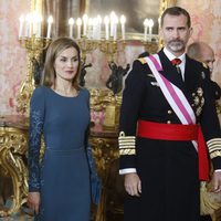 Los Reyes Felipe y Letizia en el Palacio Real en su primera Pascua Militar tras la proclamación