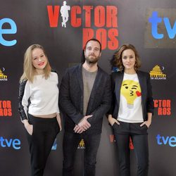 Esmeralda Moya, Carles Francino y Megan Montaner en la presentación de 'Víctor Ros'