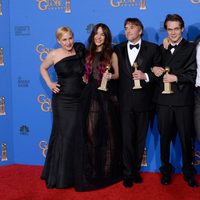 Patricia Arquette, Lorelei Linklater, Richard Linklater, Ellar Coltrane y Ethan Hawke, mejor película de drama en los Globos de Oro 2015