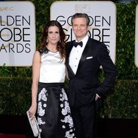 Livia y Colin Firth en la alfombra roja de los Globos de Oro 2015