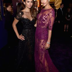 Nina Dobrev y Alessandra Ambrosio en la fiesta Warner tras los Globos de Oro 2015