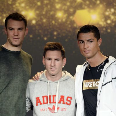Manuel Neuer, Leo Messi y Cristiano Ronaldo