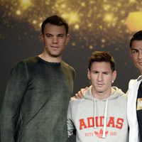 Manuel Neuer, Leo Messi y Cristiano Ronaldo