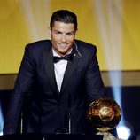 Cristiano Ronaldo recogiendo el Balón de Oro 2014