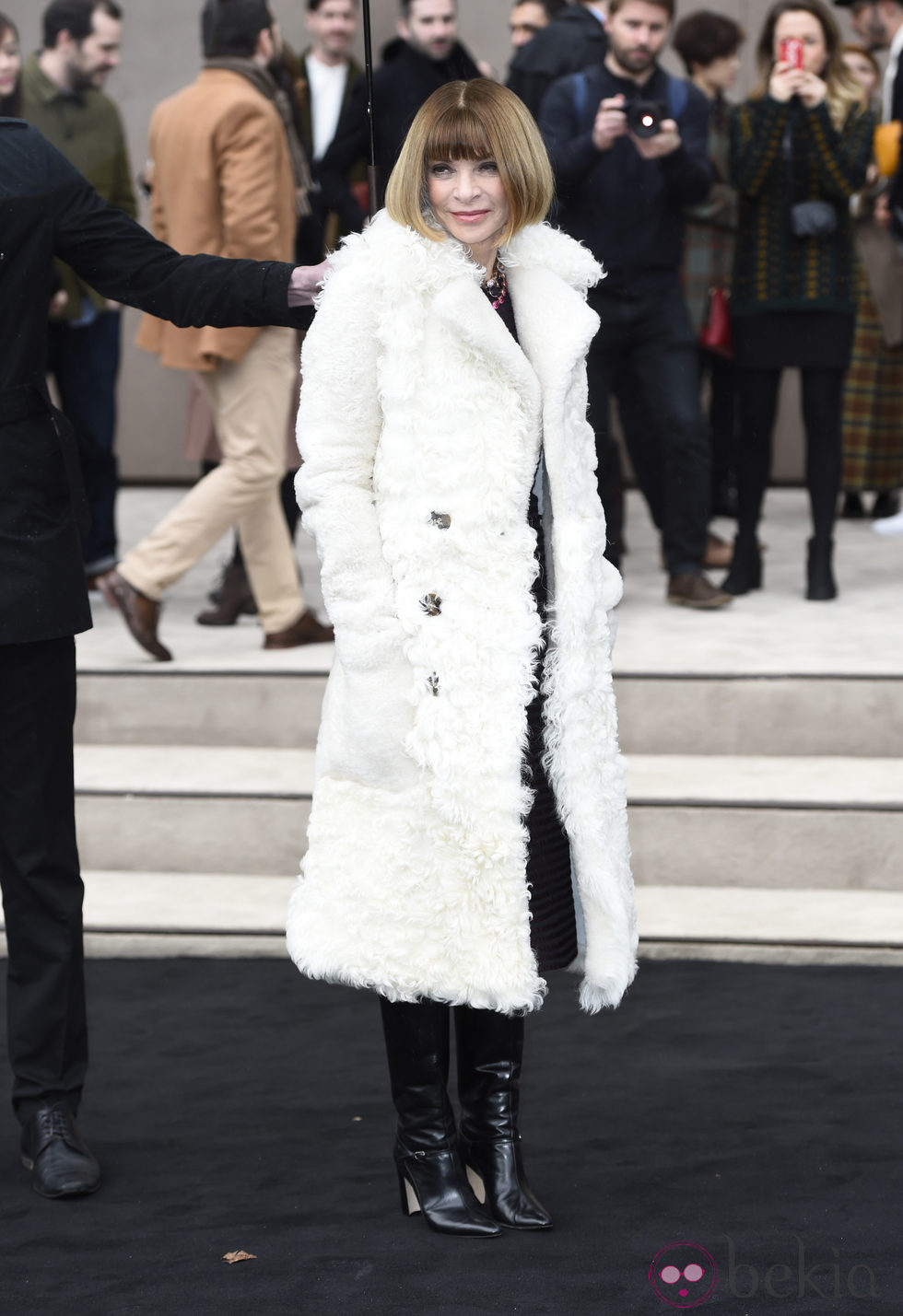 Anna Wintour en el desfile de Burberry otoño/invierno 2015 de la Semana de la Moda Masculina de Londres