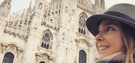 Natalia Sánchez en el Duomo de Milán