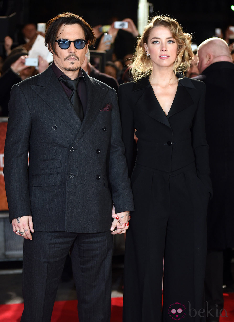 Johnny Depp y Amber Heard en la presentación de 'Mortdecai' en Londres