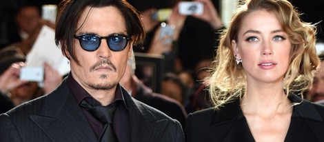 Johnny Depp y Amber Heard en la presentación de 'Mortdecai' en Londres