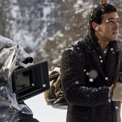 Mario Casas en el final del rodaje de 'Palmeras en la nieve' en Huesca
