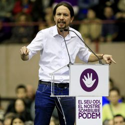 Pablo Iglesias en un mitin de Podemos