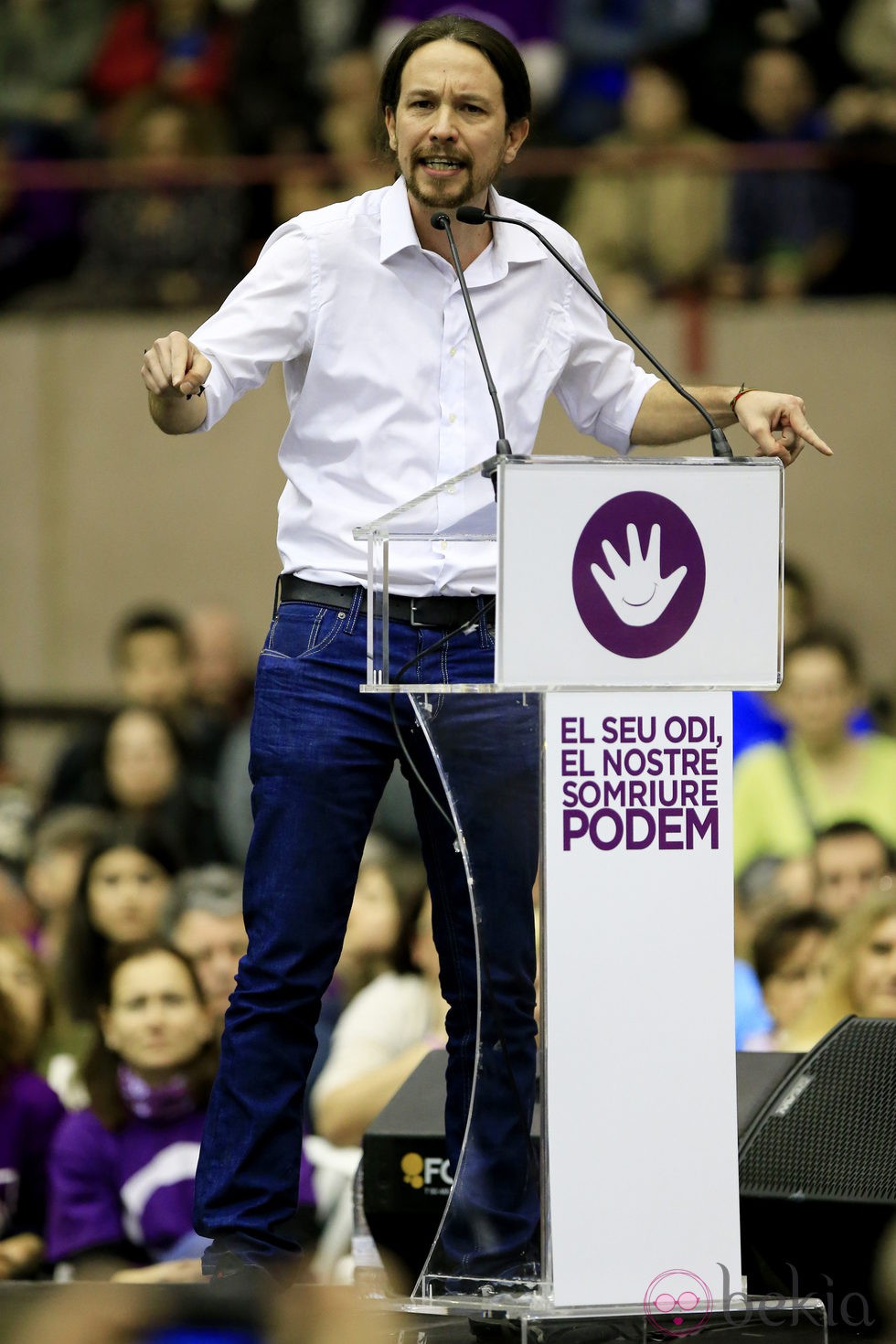 Pablo Iglesias en un mitin de Podemos
