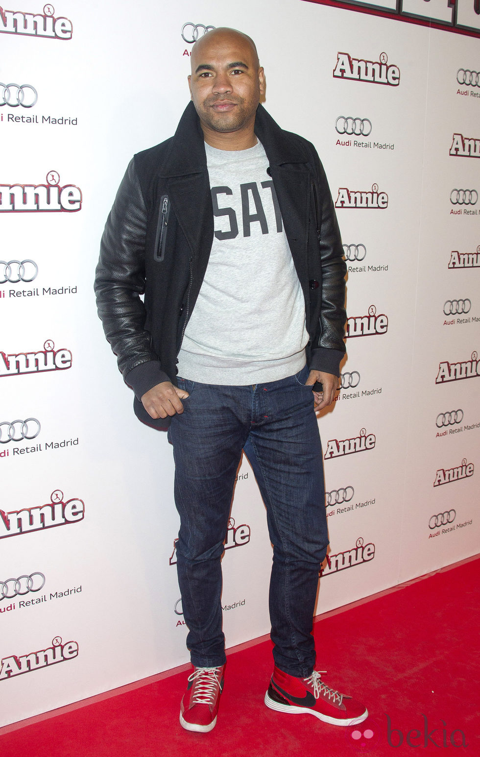 Santiago Zannou en la premiere de 'Annie' en Madrid