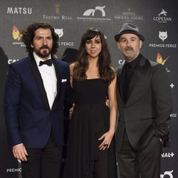 José Sacristan, Carmen Ruiz y Javier Cámara en la alfombra roja de los Premios Feroz 2015
