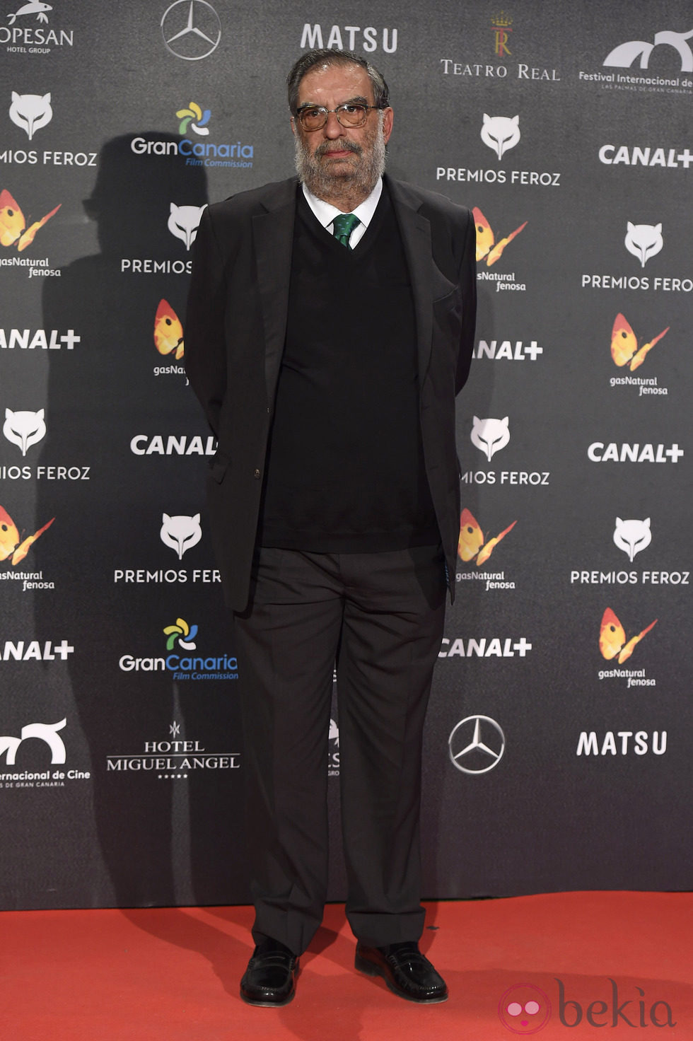Enrique González Macho, presidente de la Academia de Cine Española, en la alfombra roja de los Premios Feroz 2015