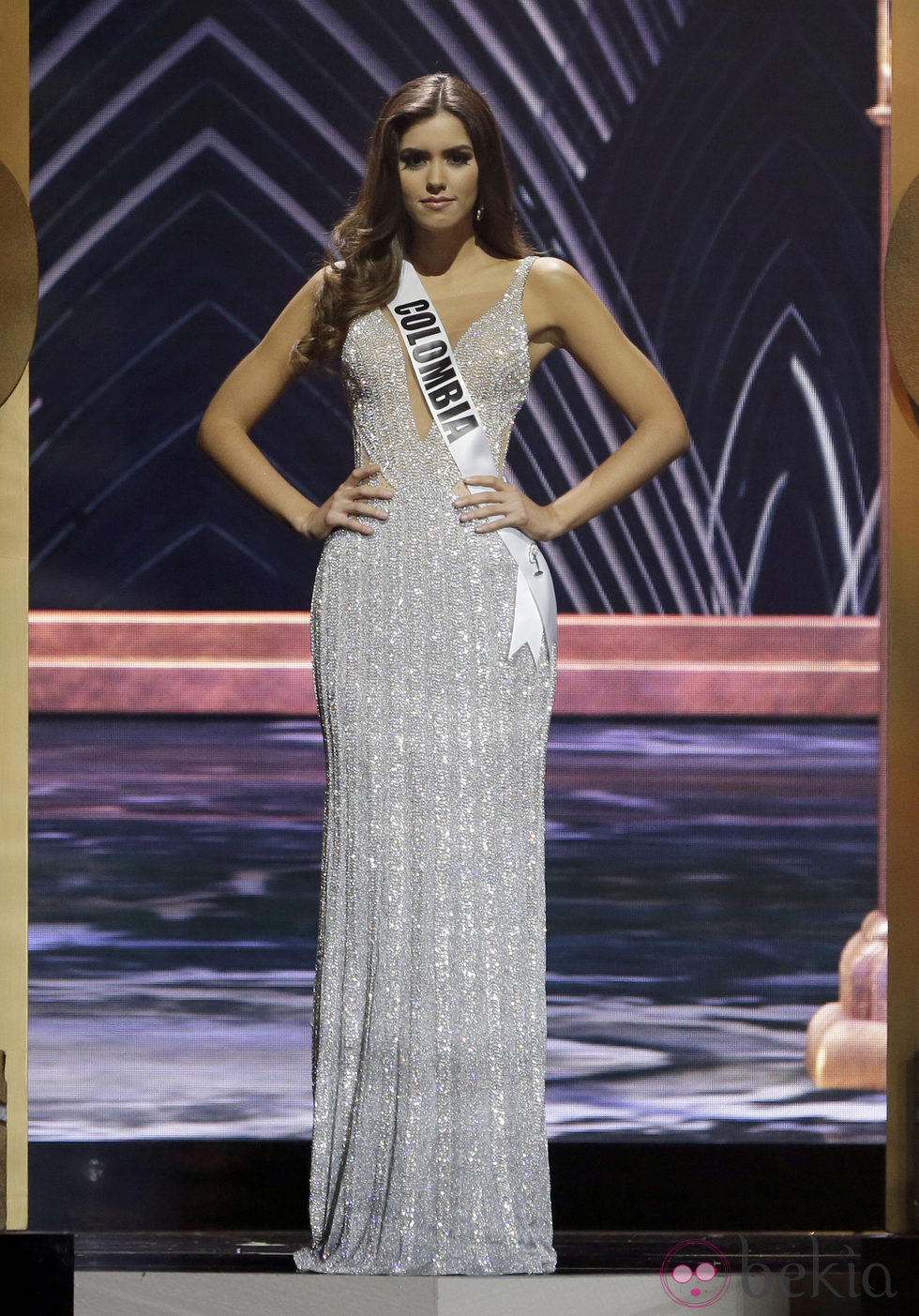 La Miss Colombia Paulina Vega en la gala final de Miss Universo 2015