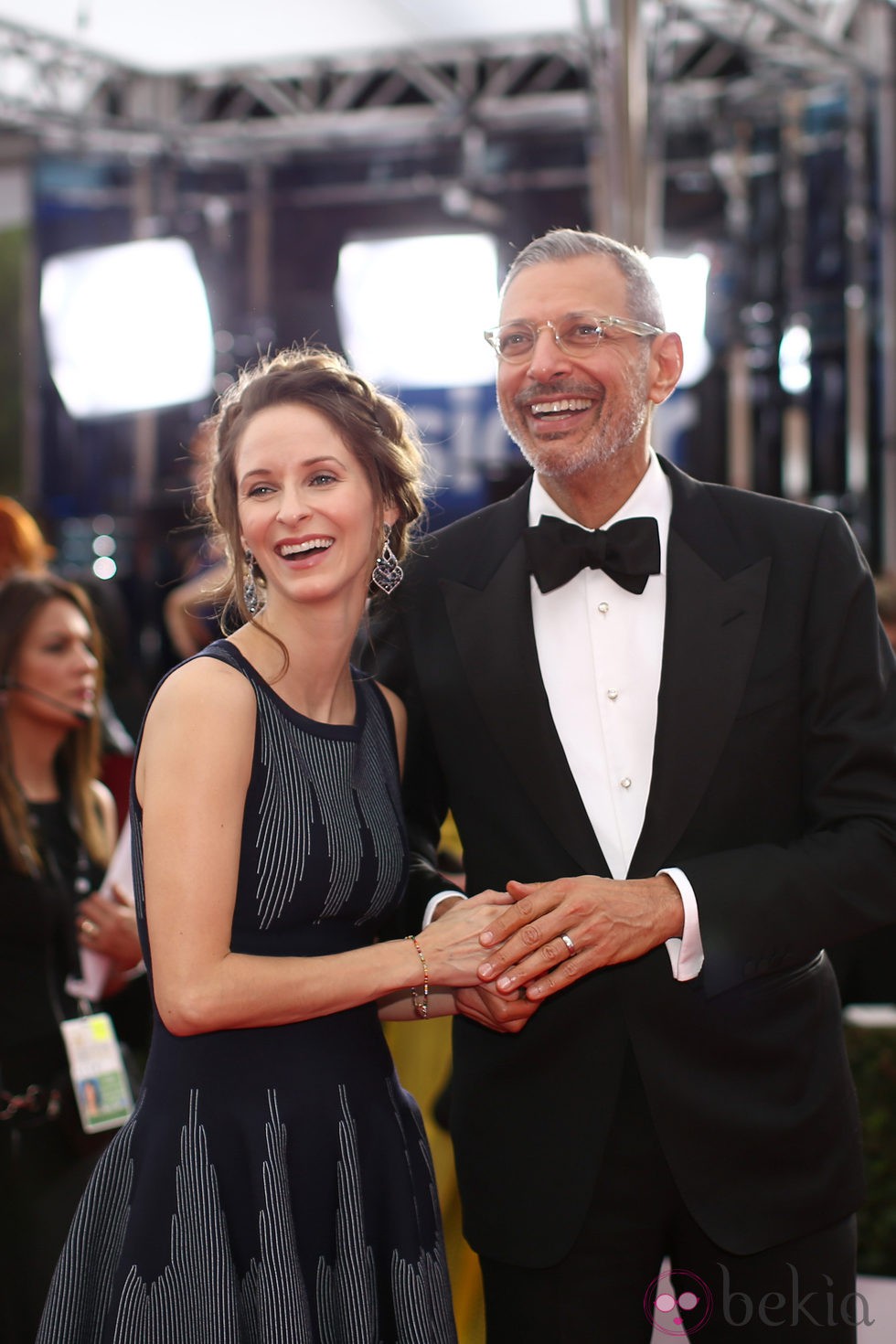 Emille Livingston y Jeff Goldblum en la alfombra roja de los Screen Actors Guild Awards 2015