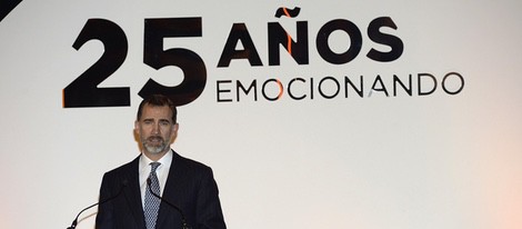 El Rey Felipe durante su discurso en la fiesta del 25 aniversario de Antena 3