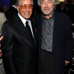 Robert De Niro y Tony Bennett en el 85 cumpleaños de Tony Bennett