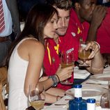 Helen Lindes y Rudy Fernández en la celebración de la victoria del Eurobasket 2011