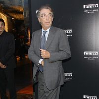 Massimo Moratti en la inauguración de la tienda Pirelli en Milán